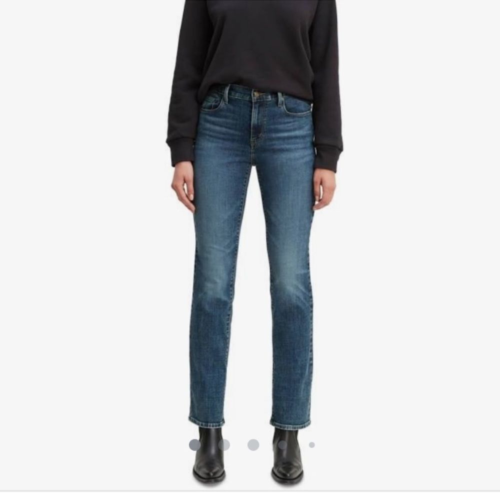 Levi's 505 Straight Dark Wash Straight Leg Jeans Size 12 Mid Rise Denim